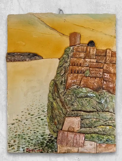 made-in-ischia-quadro-tridimensionale-castello-aragonese-all'alba-paolo-may