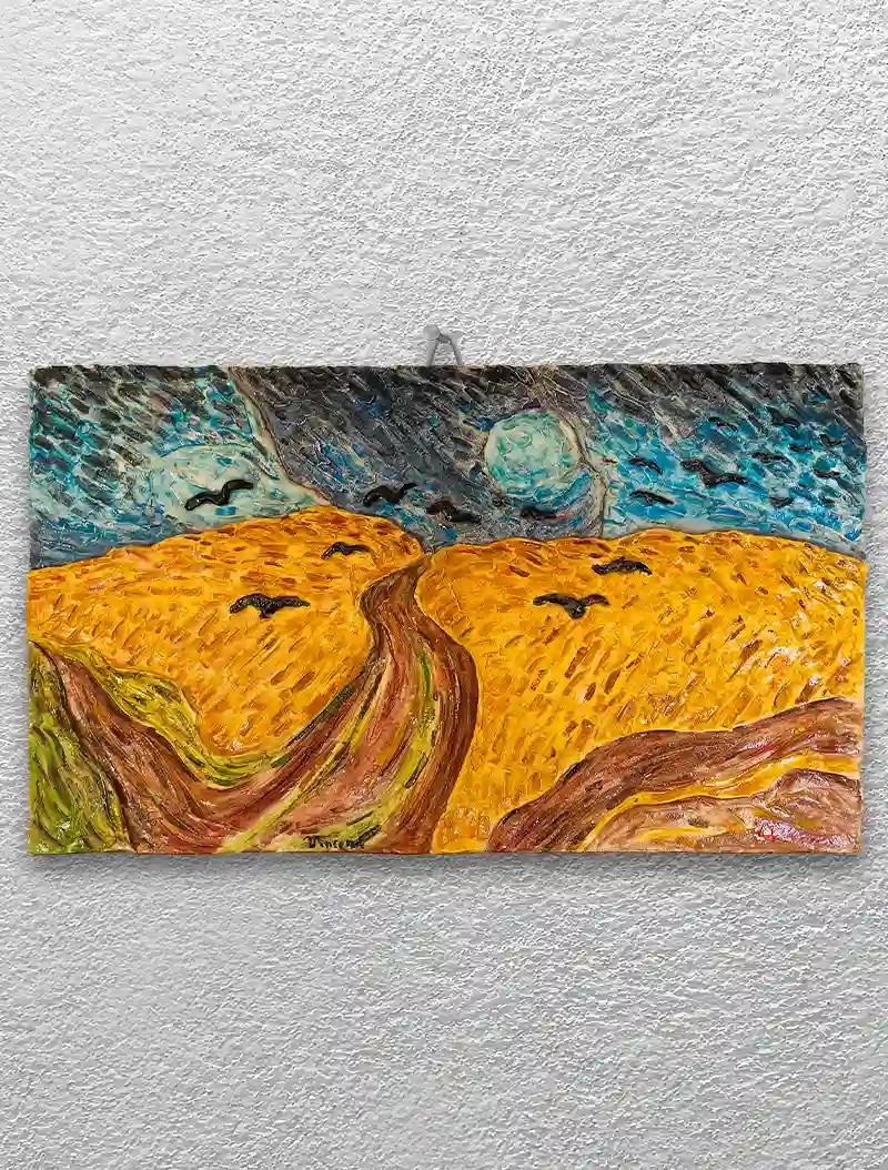 made-in-ischia-quadro-tridimensionale-campo-di-grano-con-corvi-ispirato-a-van-gogh-paolo-may