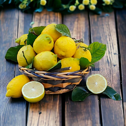 cestino di limoni in cucina
